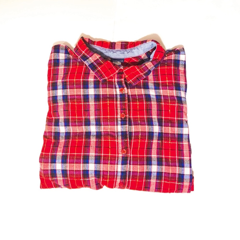 Basic Editions Plaid Button Up